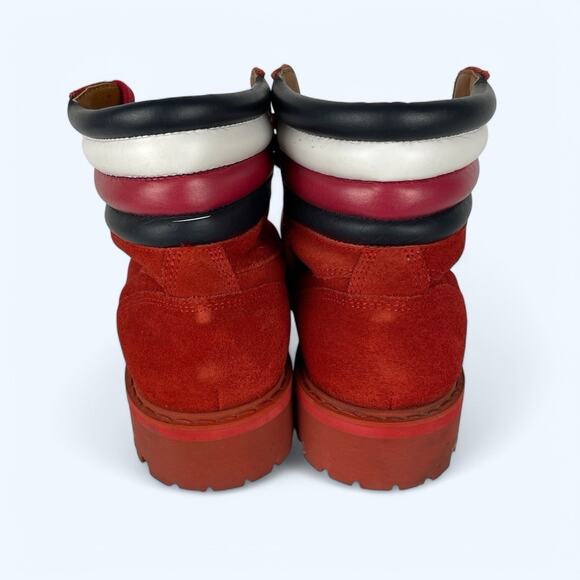 Tommy Hilfiger + Lewis Hamilton Red Suede Boots Men's Size 9 - Picture 3 of 8
